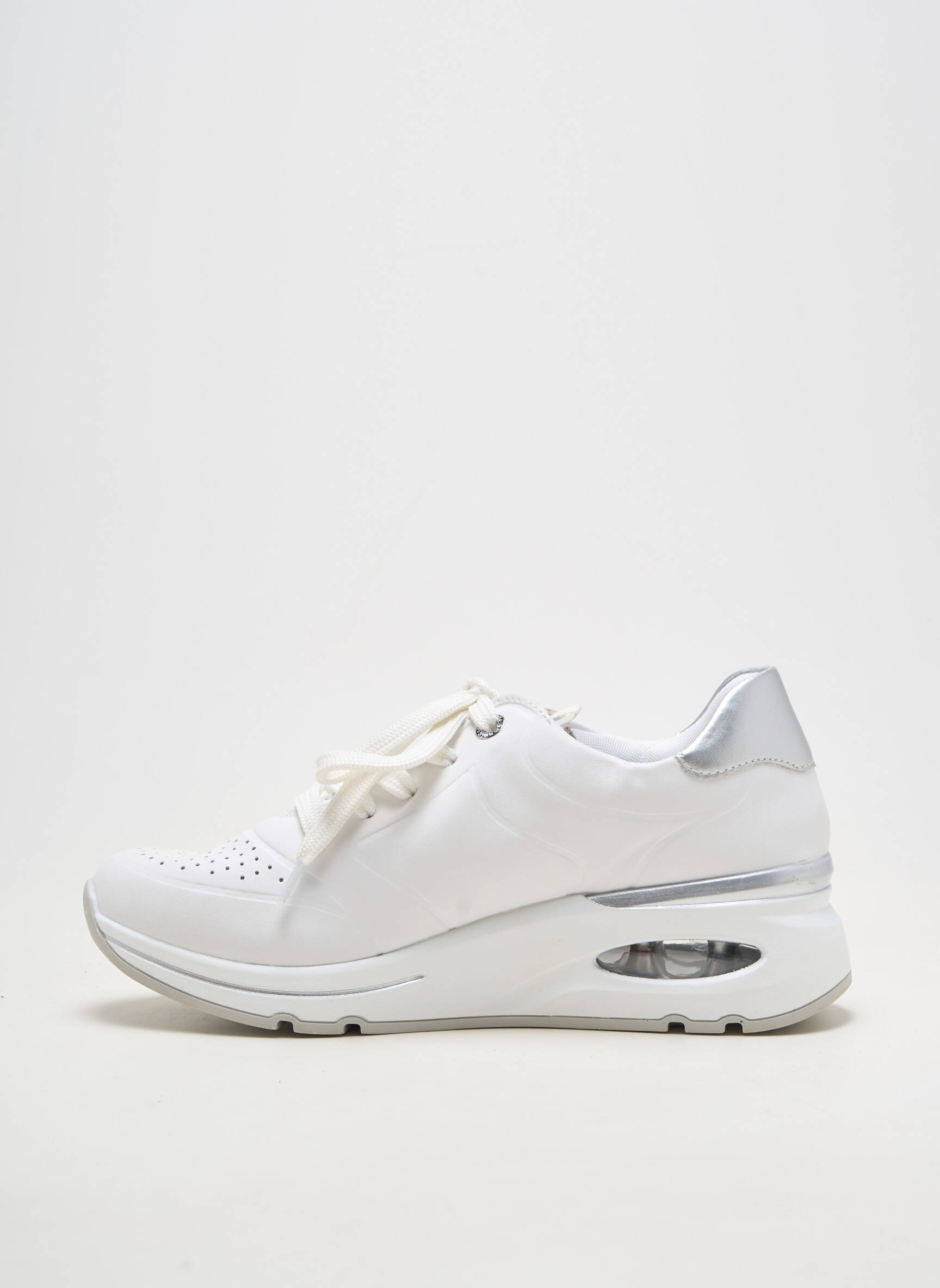 Baskets matière lisse talon de 4 à 6cm blanc REMONTE femme