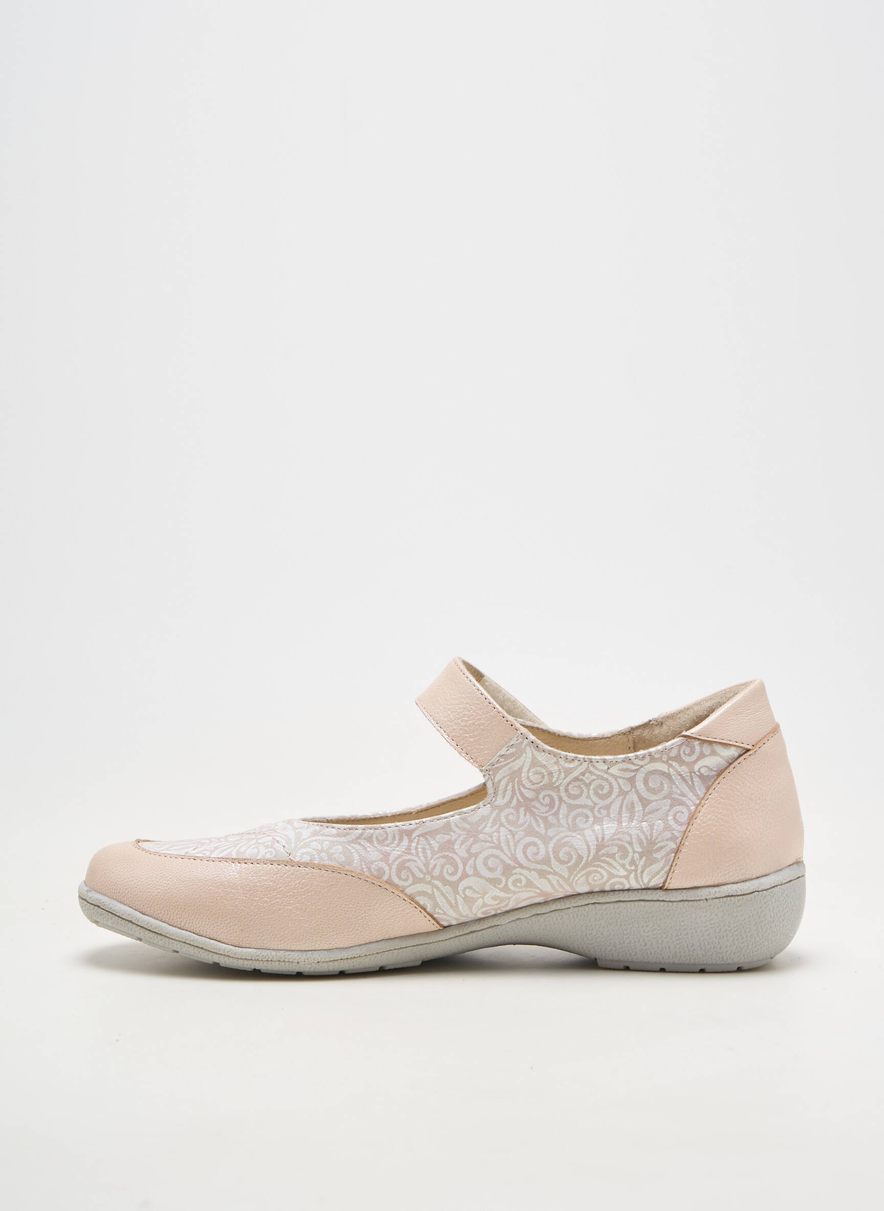 Ballerines fermeture scratch talon plat jusqu'à 3cm beige OTTILIA femme