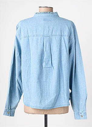 Chemisier coupe droite manches longues bleu ICHI femme