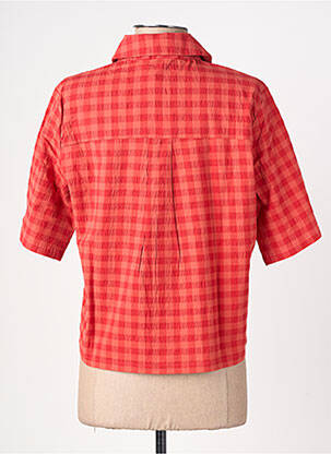 Chemisier coupe droite manches courtes rouge THINKING MU femme