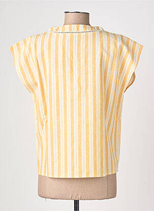 Blouse tissage crêpe manches courtes jaune VILA femme