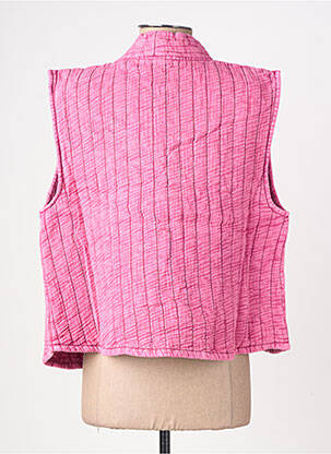 Gilet sans manche tissage matelassé rose LA PETITE ETOILE femme