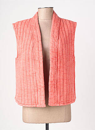 Gilet sans manche tissage matelassé orange LA PETITE ETOILE femme