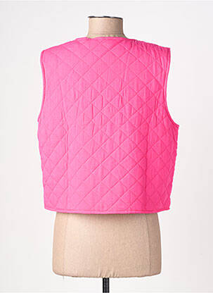 Gilet sans manche tissage matelassé rose PIECES femme