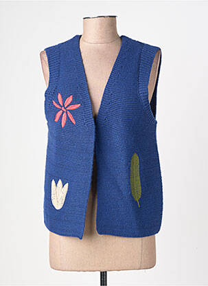 Gilet sans manche coupe cintrée bleu ICHI femme