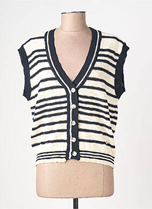 Gilet sans manche maille fine bleu LA PETITE ETOILE femme
