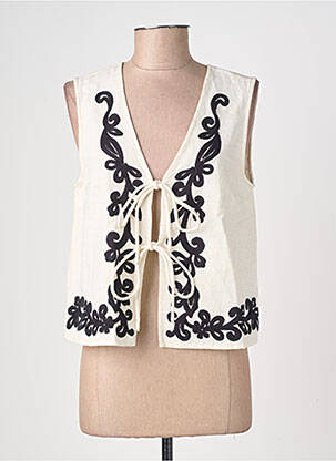 Gilet sans manche coupe droite beige VILA femme