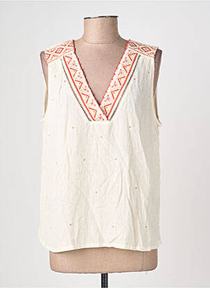 Top coupe fluide sans manche beige VILA femme