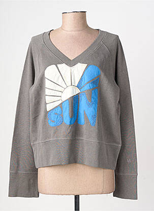 Sweat-shirt stretch manches longues gris LEON & HARPER femme