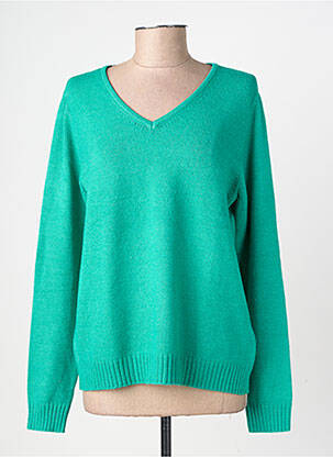 Pull col v manches longues vert VILA femme