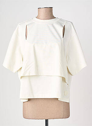 Top stretch manches courtes beige GERTRUDE femme
