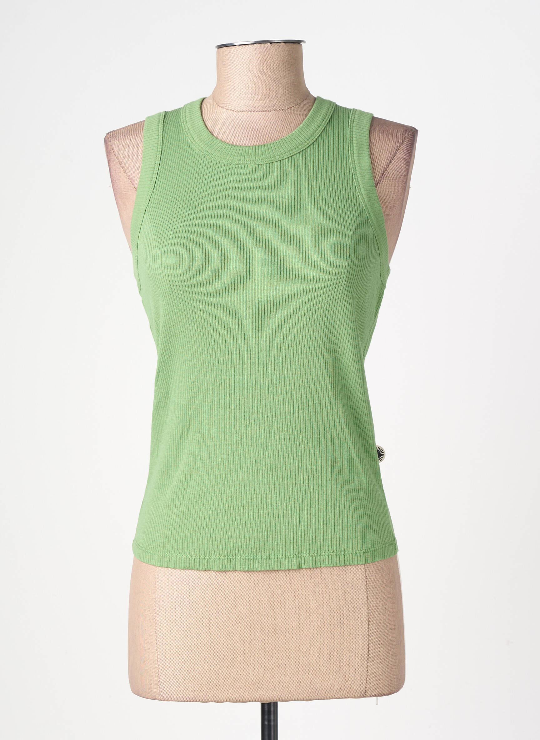 Débardeur coupe ajustée sans manche vert THINKING MU femme