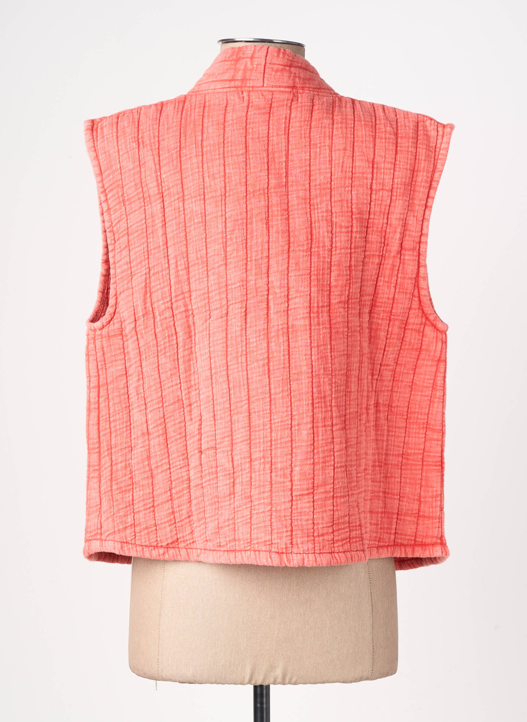 Gilet sans manche tissage matelassé orange LA PETITE ETOILE femme