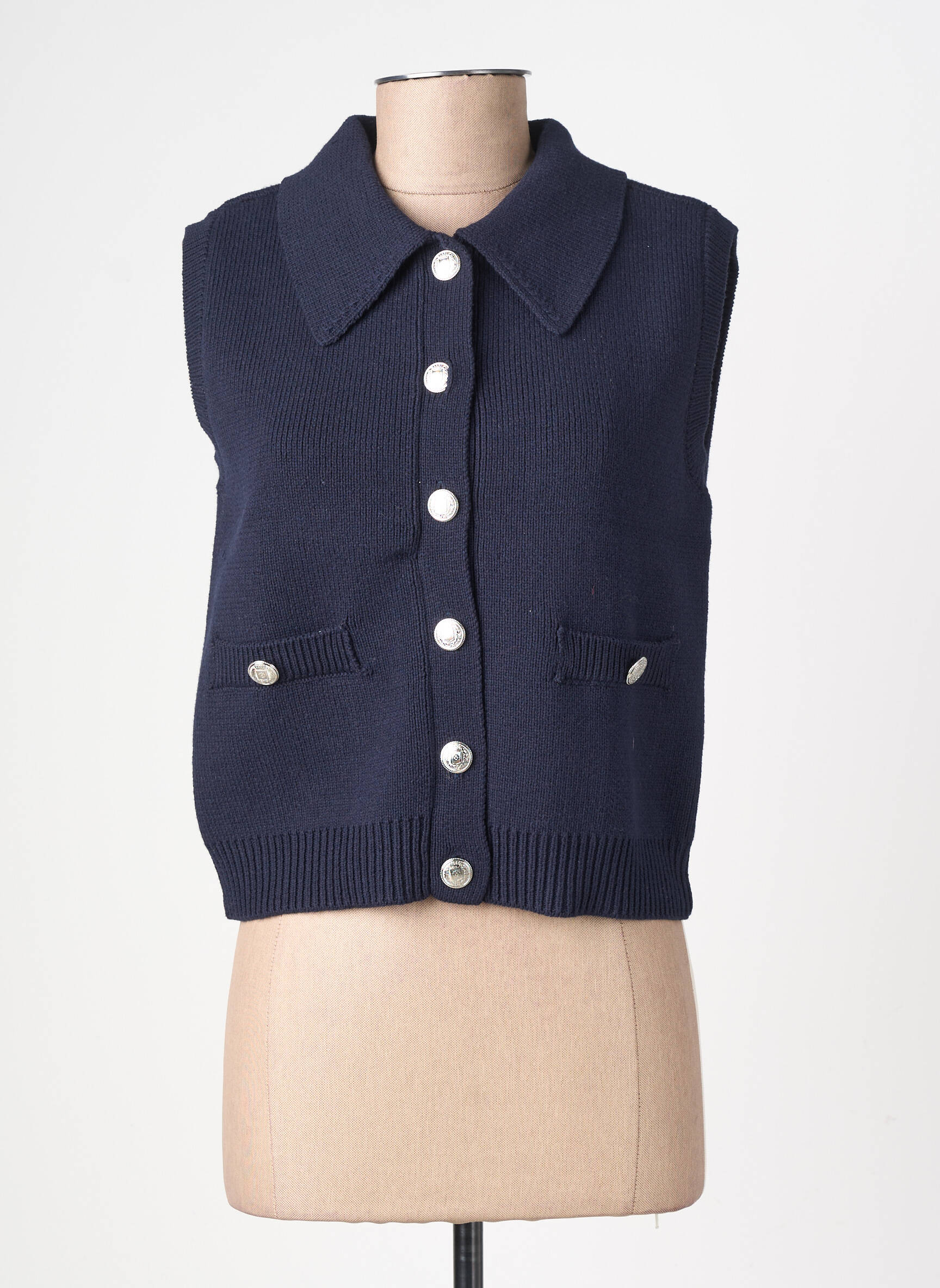 Gilet sans manche coupe cintrée bleu VILA femme