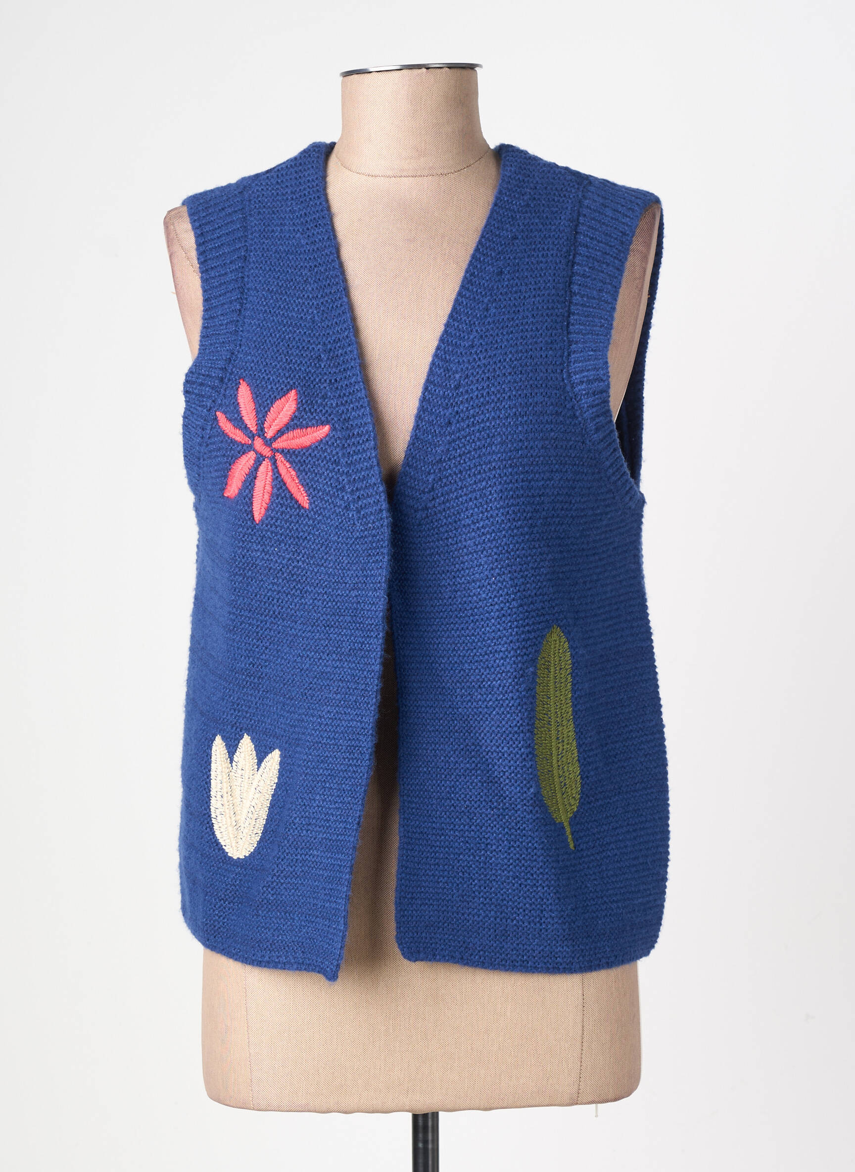 Gilet sans manche coupe cintrée bleu ICHI femme