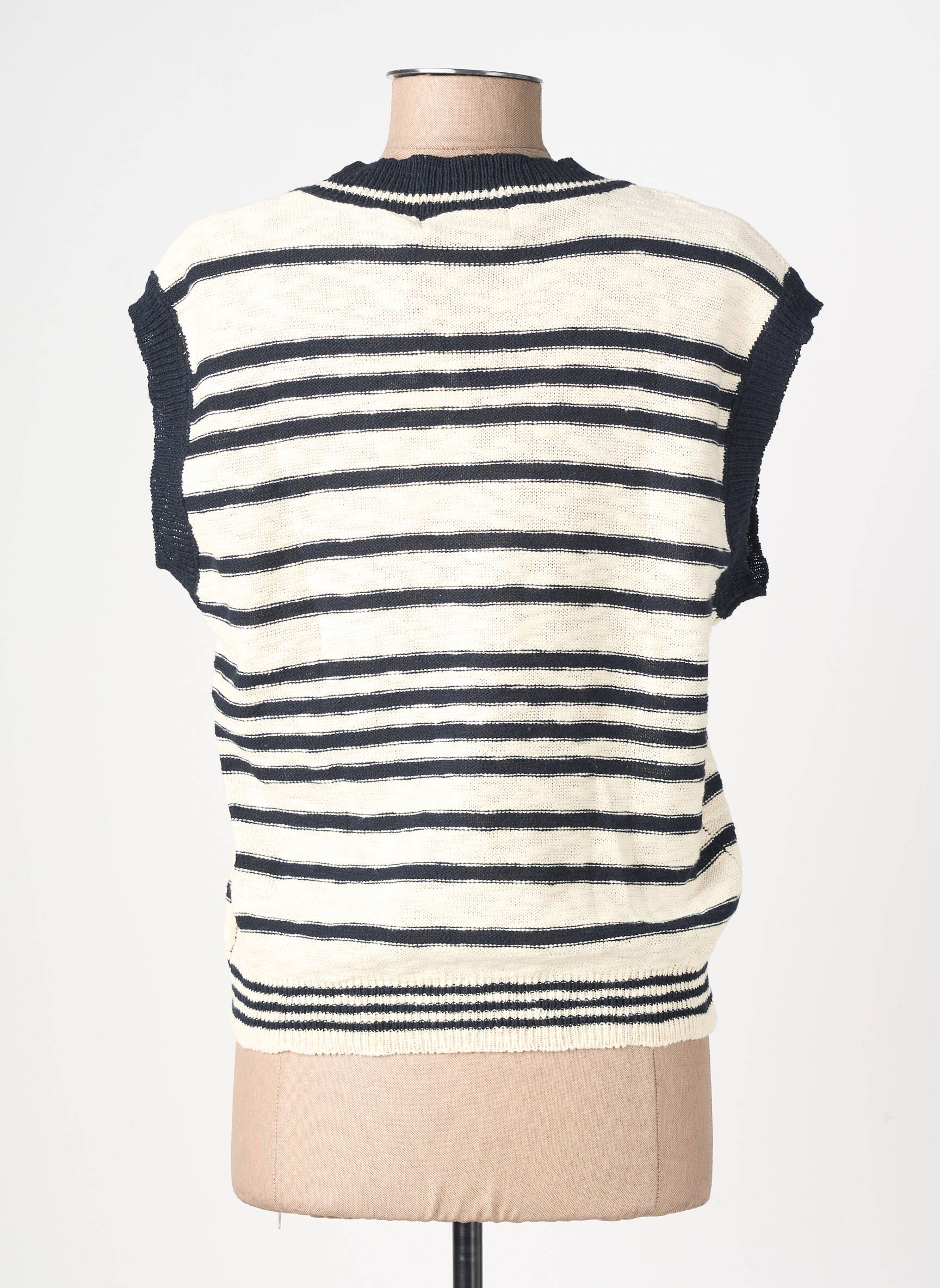 Gilet sans manche maille fine bleu LA PETITE ETOILE femme