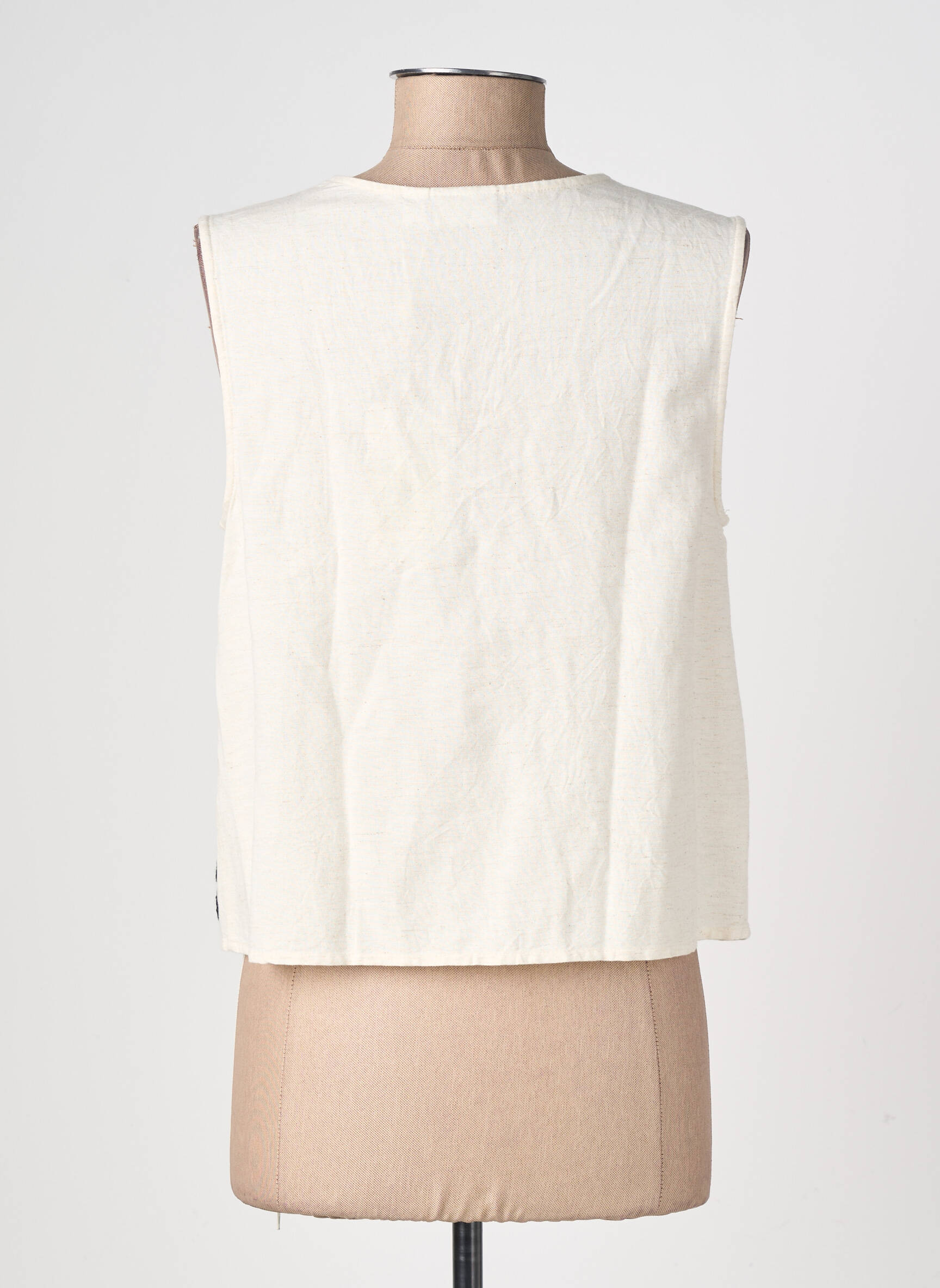 Gilet sans manche coupe droite beige VILA femme