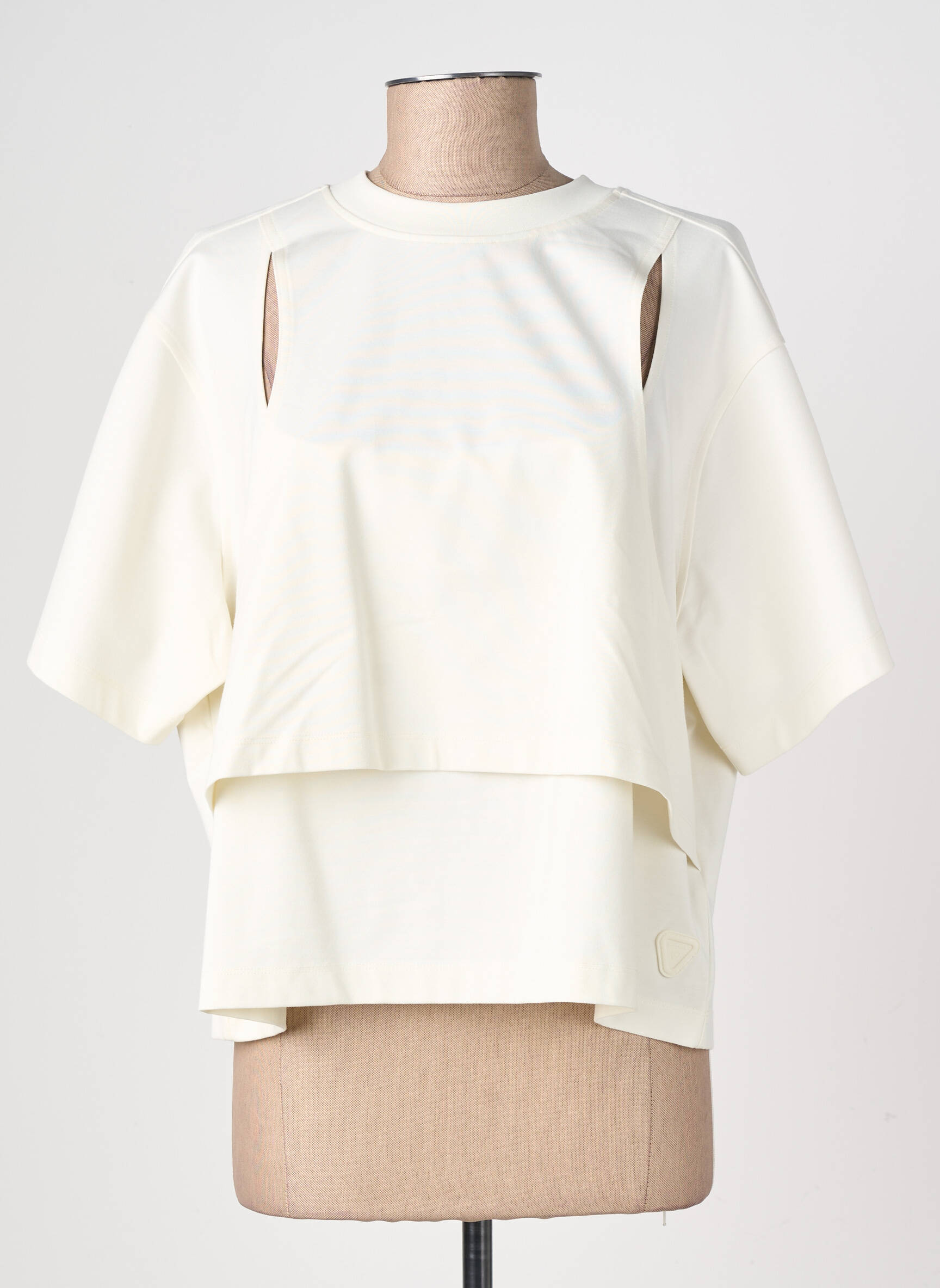 Top stretch manches courtes beige GERTRUDE femme