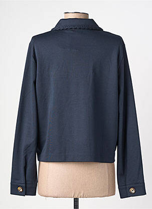 Veste casual poignets boutonnés avec fente bleu ICHI femme