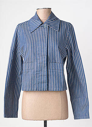 Veste casual coupe droite bleu LEON & HARPER femme
