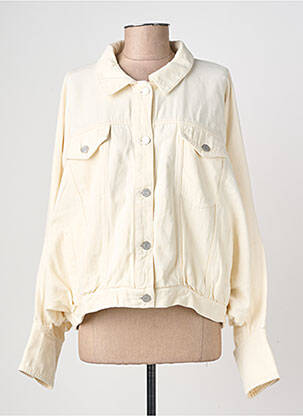 Veste casual poignets boutonnés avec fente beige LABDIP femme