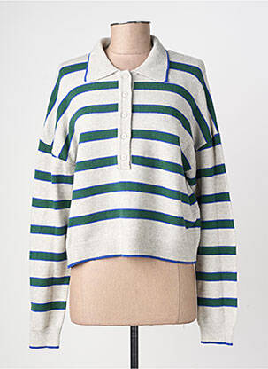 Pull tissage chiné manches longues gris HPDP (HYPE DROP) femme