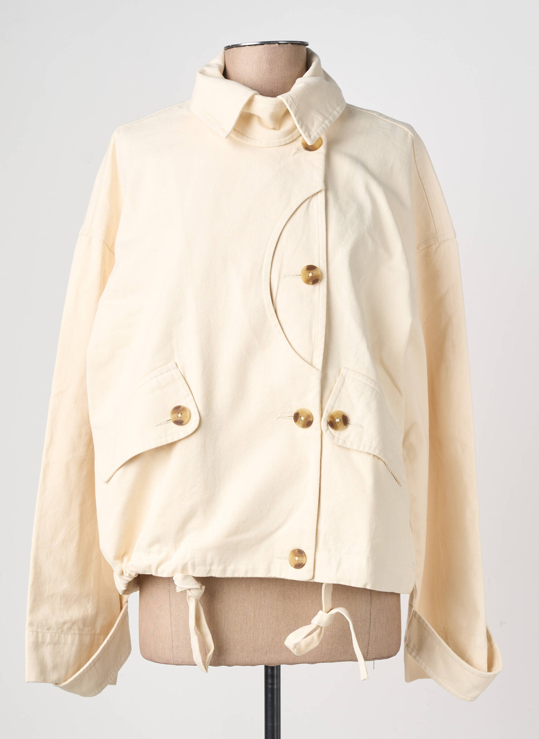 Veste casual poches beige THINKING MU femme