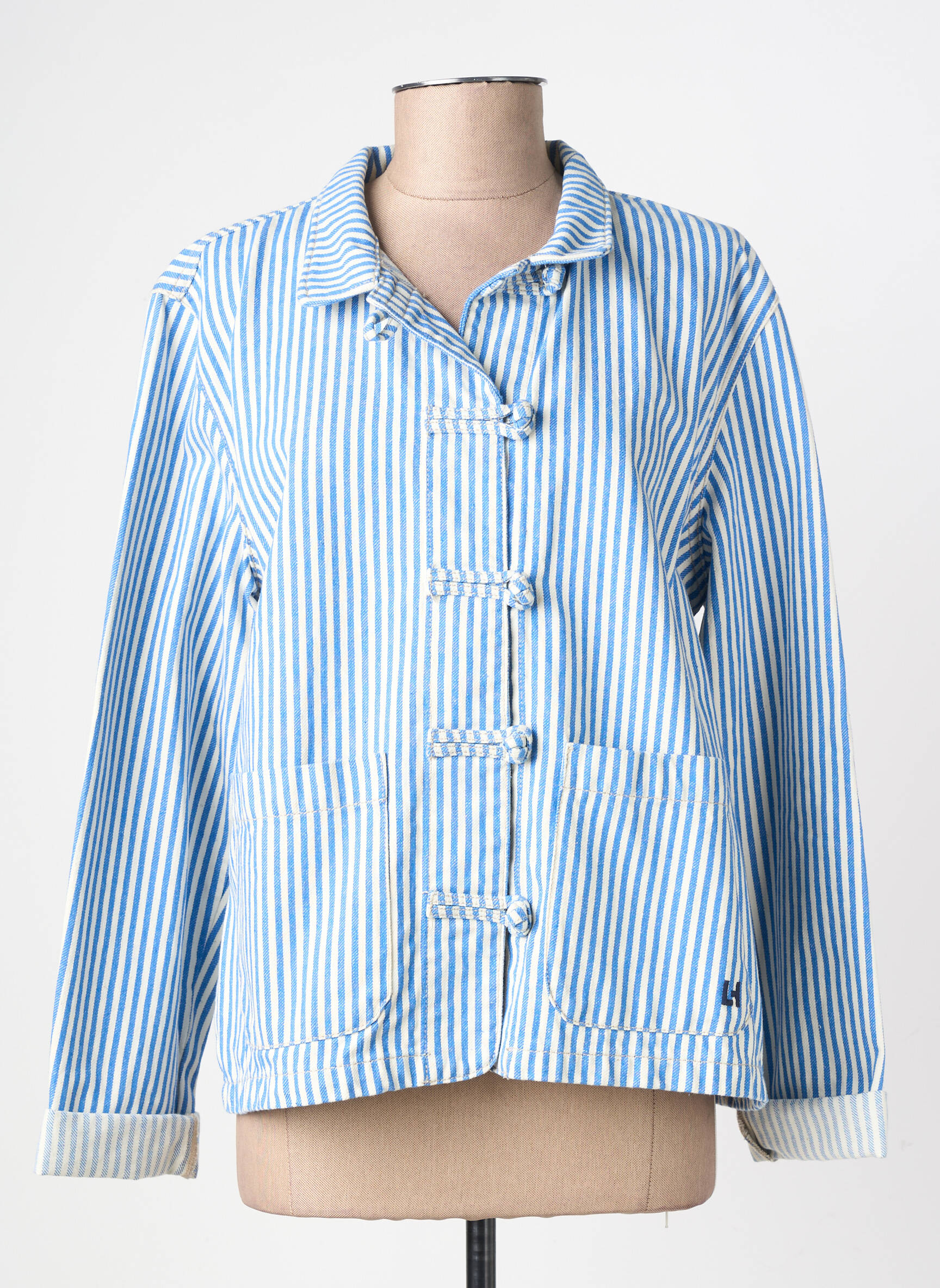 Veste casual coupe droite bleu LEON & HARPER femme