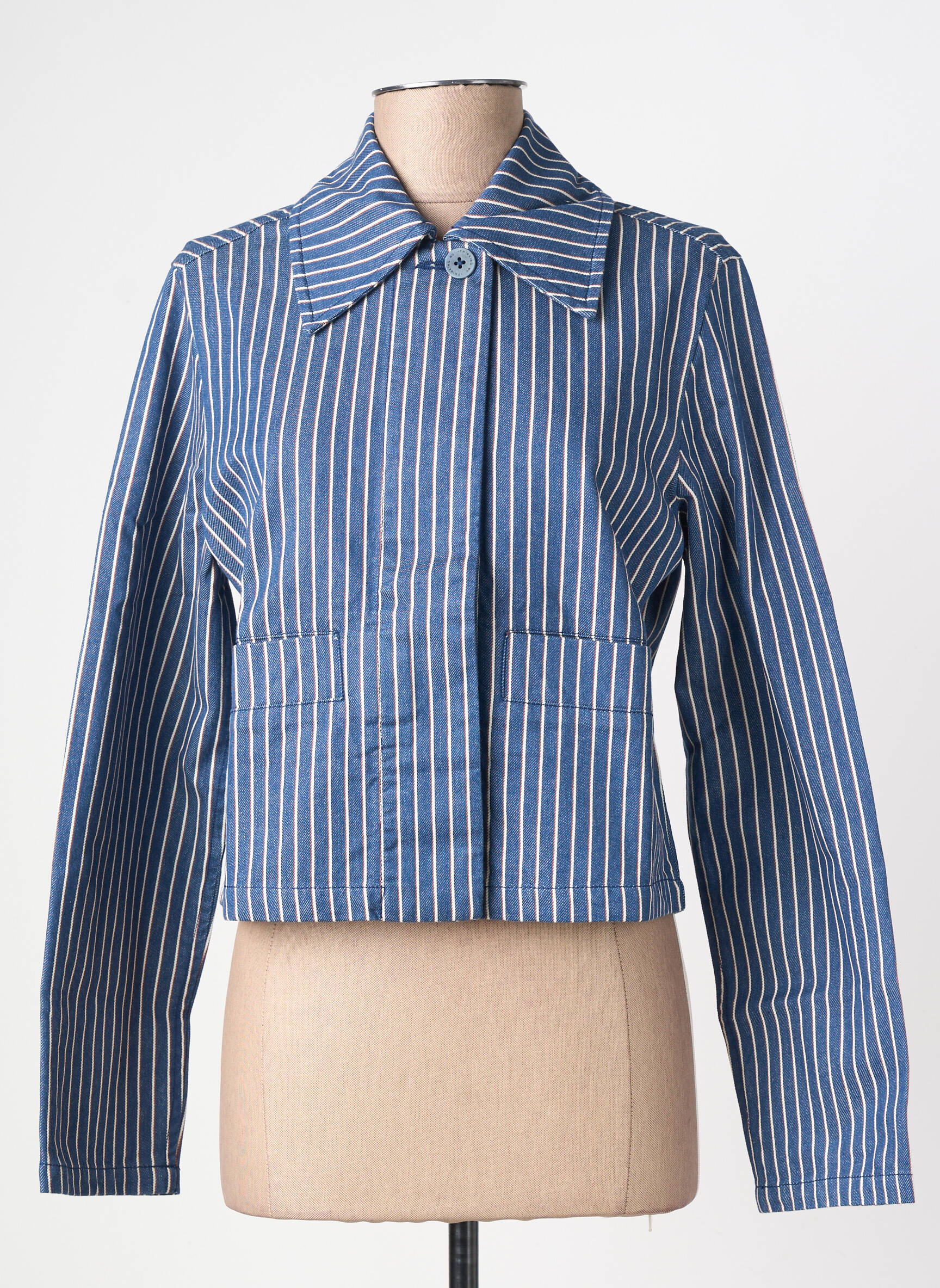Veste casual coupe droite bleu LEON & HARPER femme
