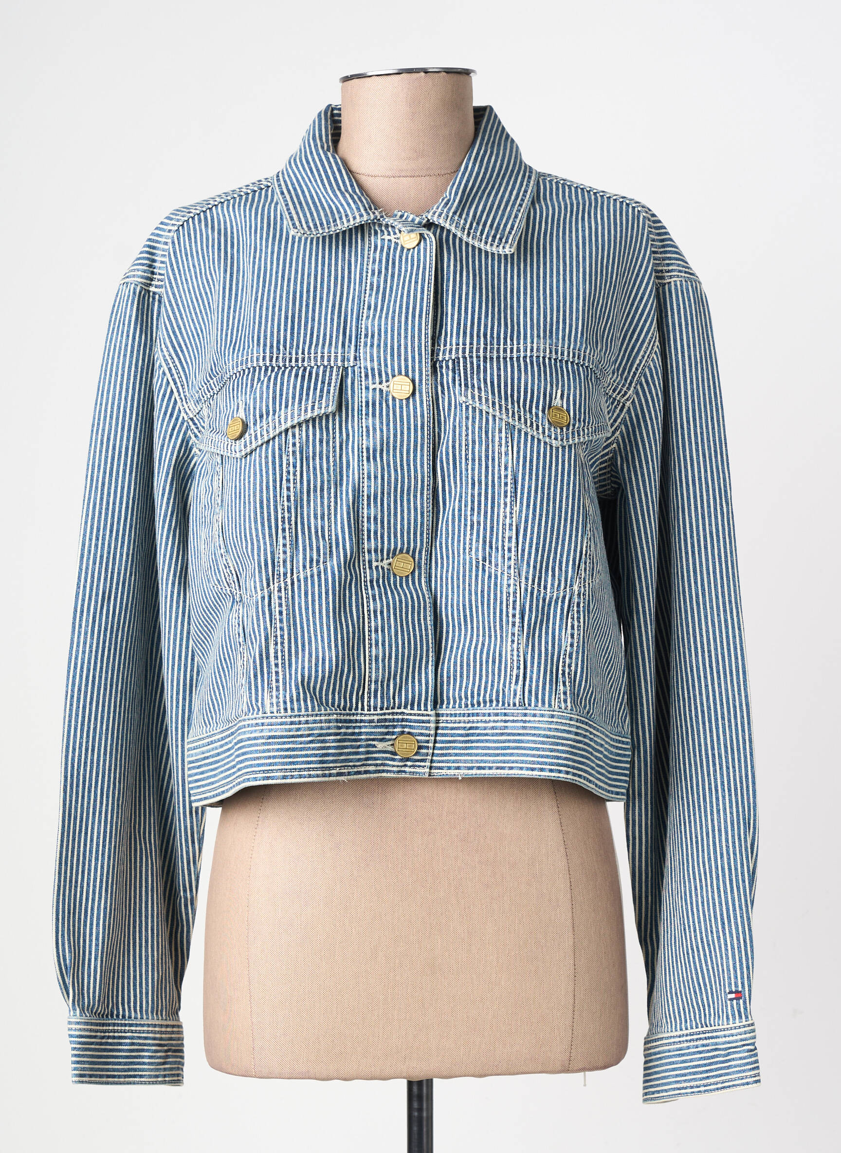 Veste casual poignets boutonnés avec fente bleu TOMMY HILFIGER femme