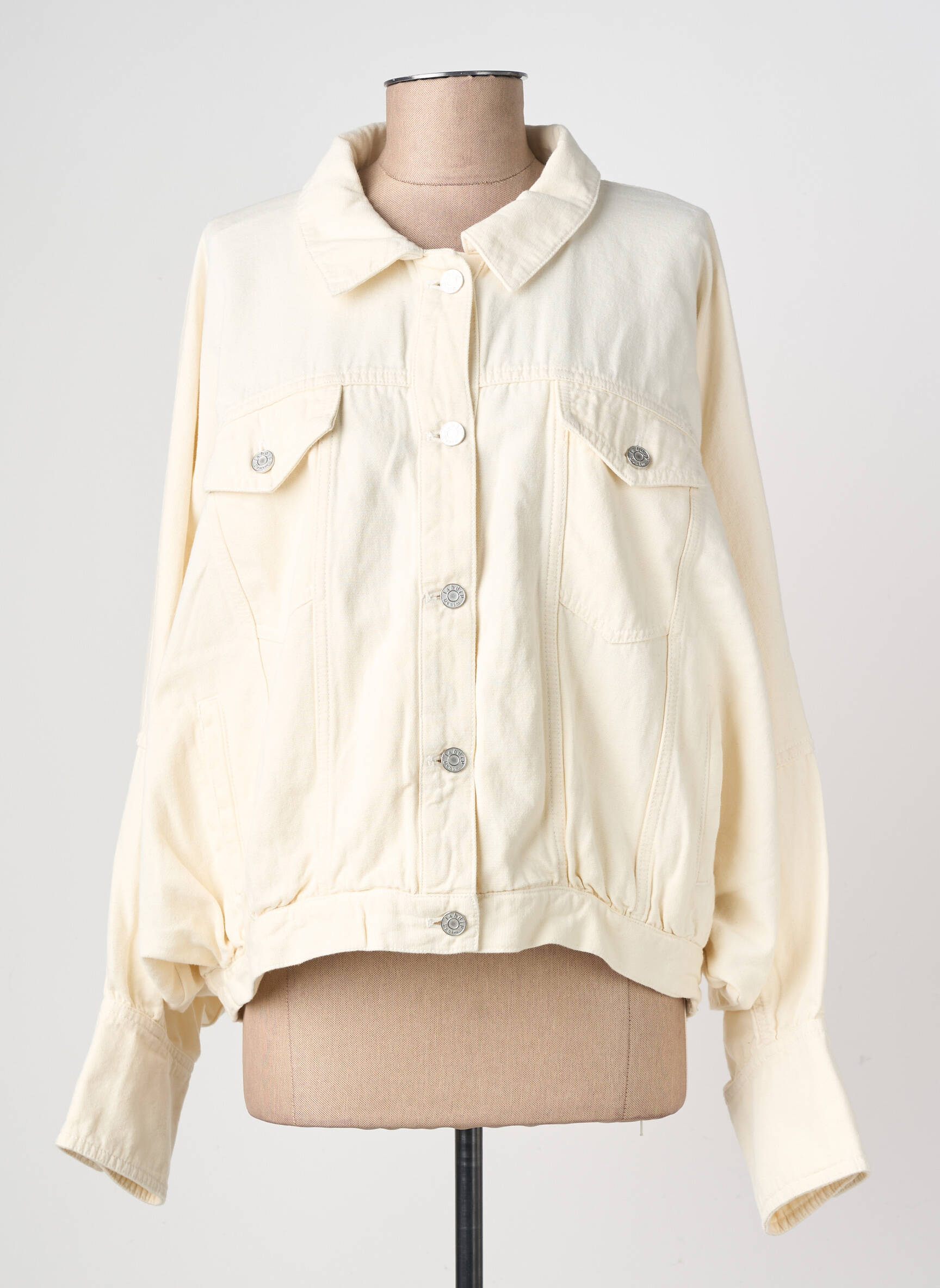 Veste casual poignets boutonnés avec fente beige LABDIP femme