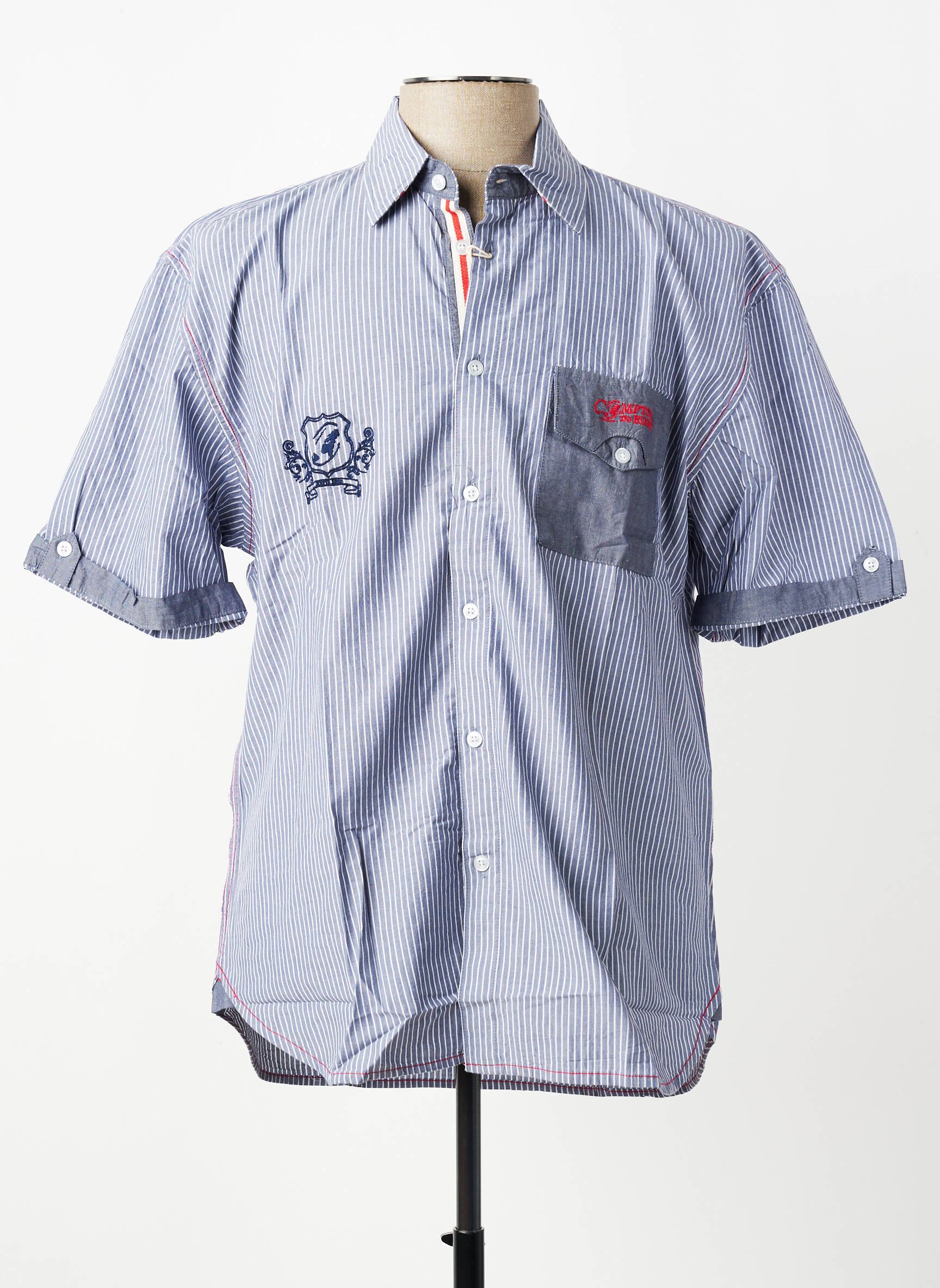 Chemise manches courtes poches poitrine bleu COMPTOIR DU RUGBY homme