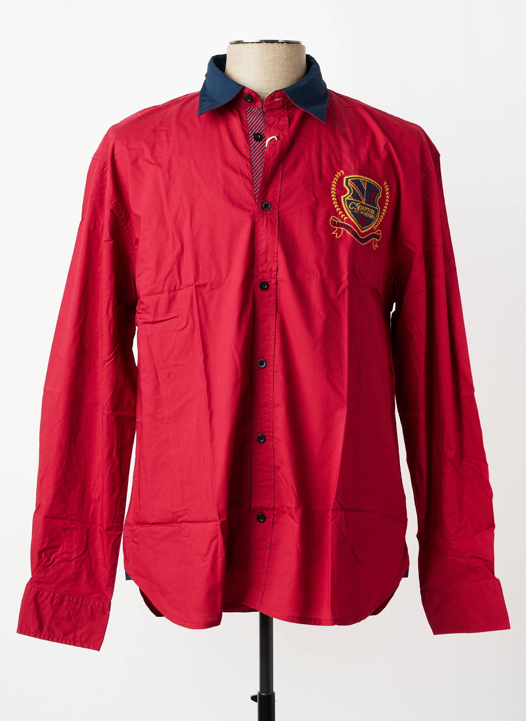 Chemise manches longues manches longues rouge COMPTOIR DU RUGBY homme