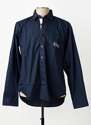 Chemise manches longues coupe droite bleu COMPAGNIE DU SUD OUEST BY 15 & 13 homme