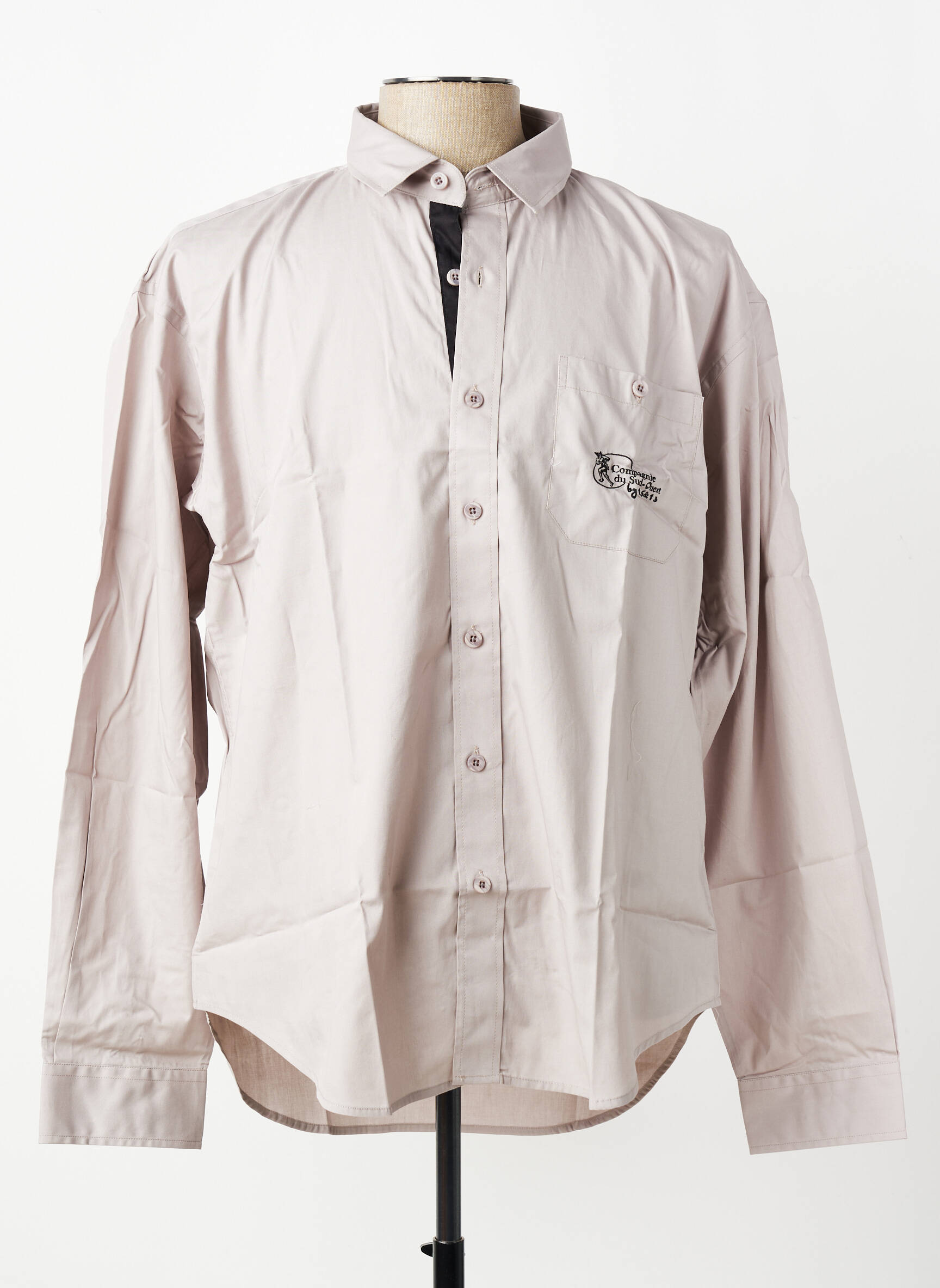 Chemise manches longues coupe droite beige COMPAGNIE DU SUD OUEST BY 15 & 13 homme
