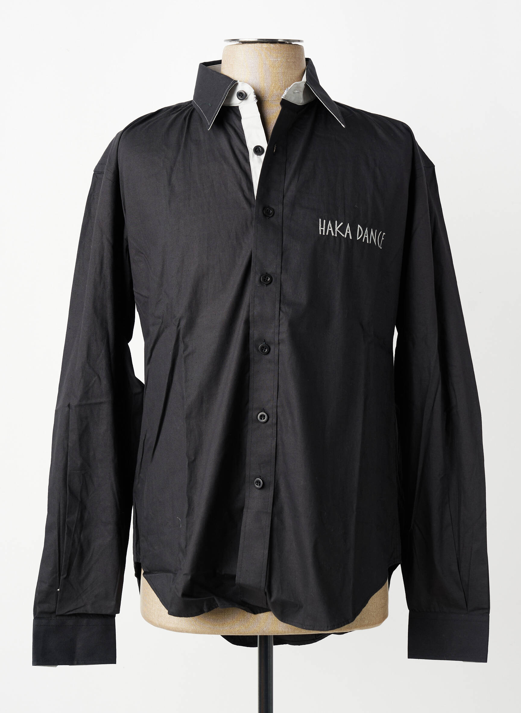 Chemise manches longues manches longues noir HAKA DANCE homme