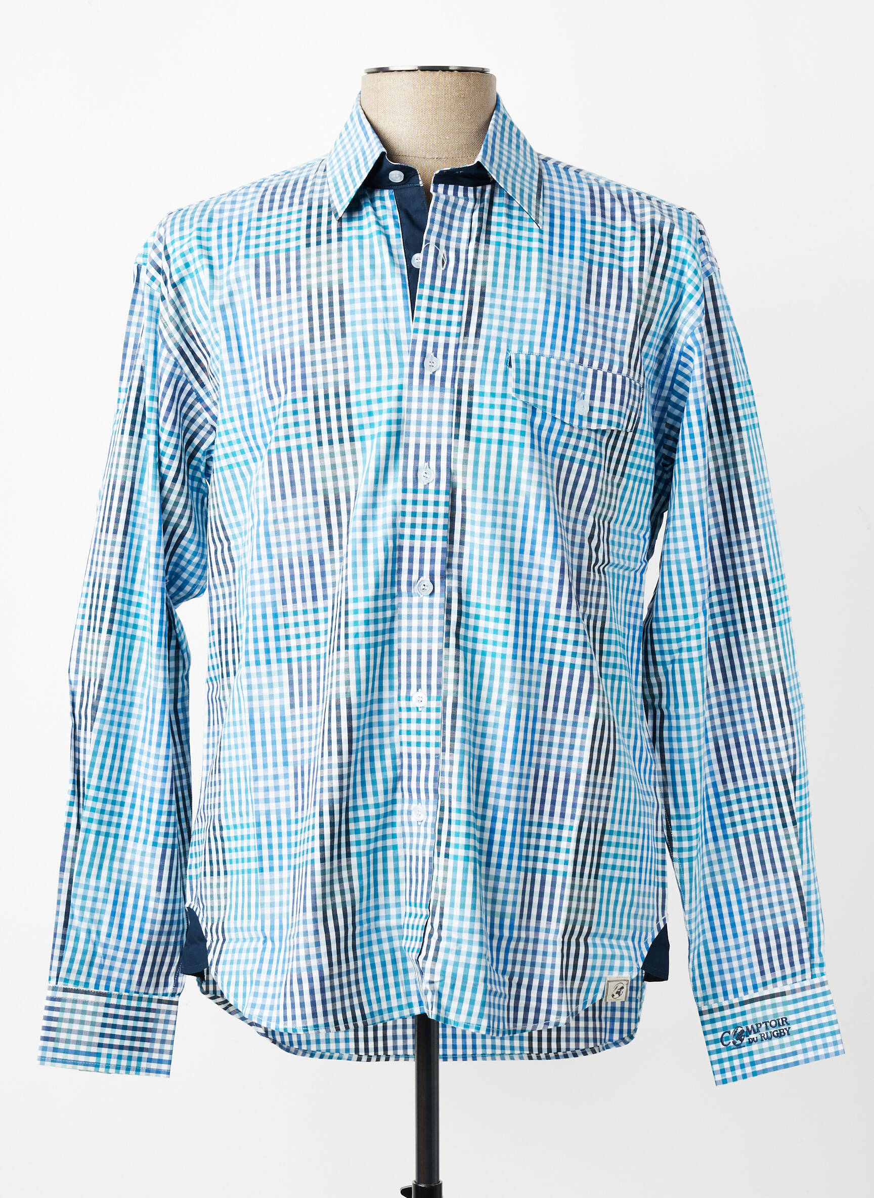 Chemise manches longues coupe droite bleu COMPTOIR DU RUGBY homme