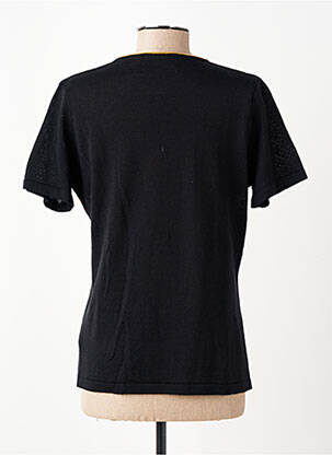 Pull coupe cintrée manches courtes noir DIVAS femme