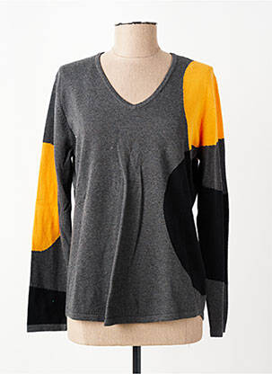 Pull tissage chiné manches longues gris MARBLE femme