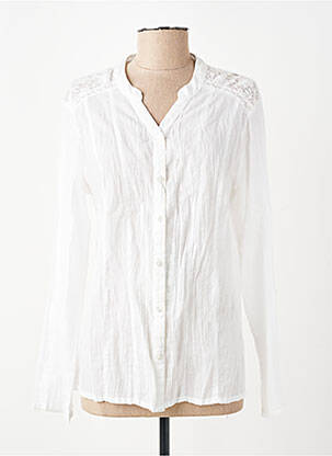 Chemisier coupe cintrée manches longues blanc ATHLETIC femme