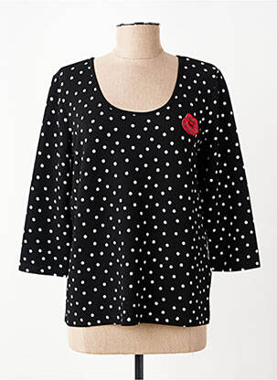 Top stretch manches 3/4 noir JULIE GUERLANDE femme