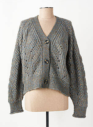 Gilet manches longues resserrée sur le bas gris 7 SEASONS femme