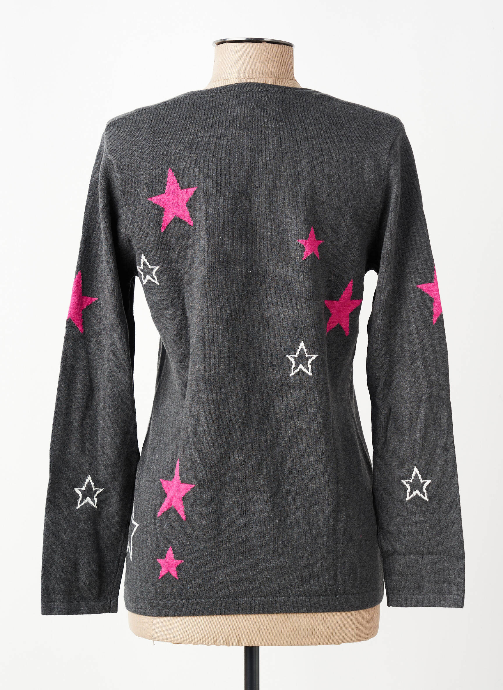 Pull tissage chiné manches longues gris MARBLE femme