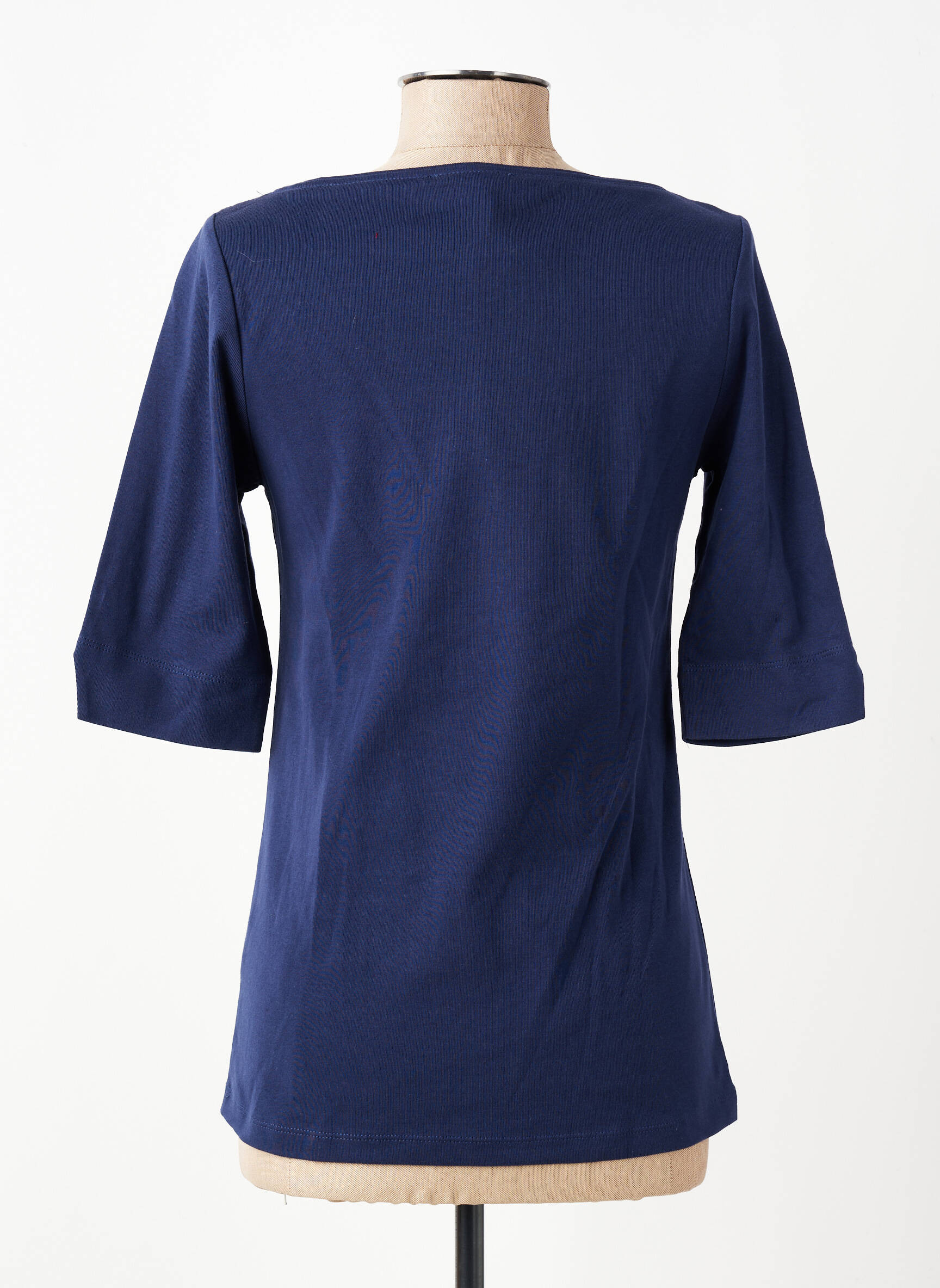 T-shirt sérigraphie manches courtes bleu MARBLE femme