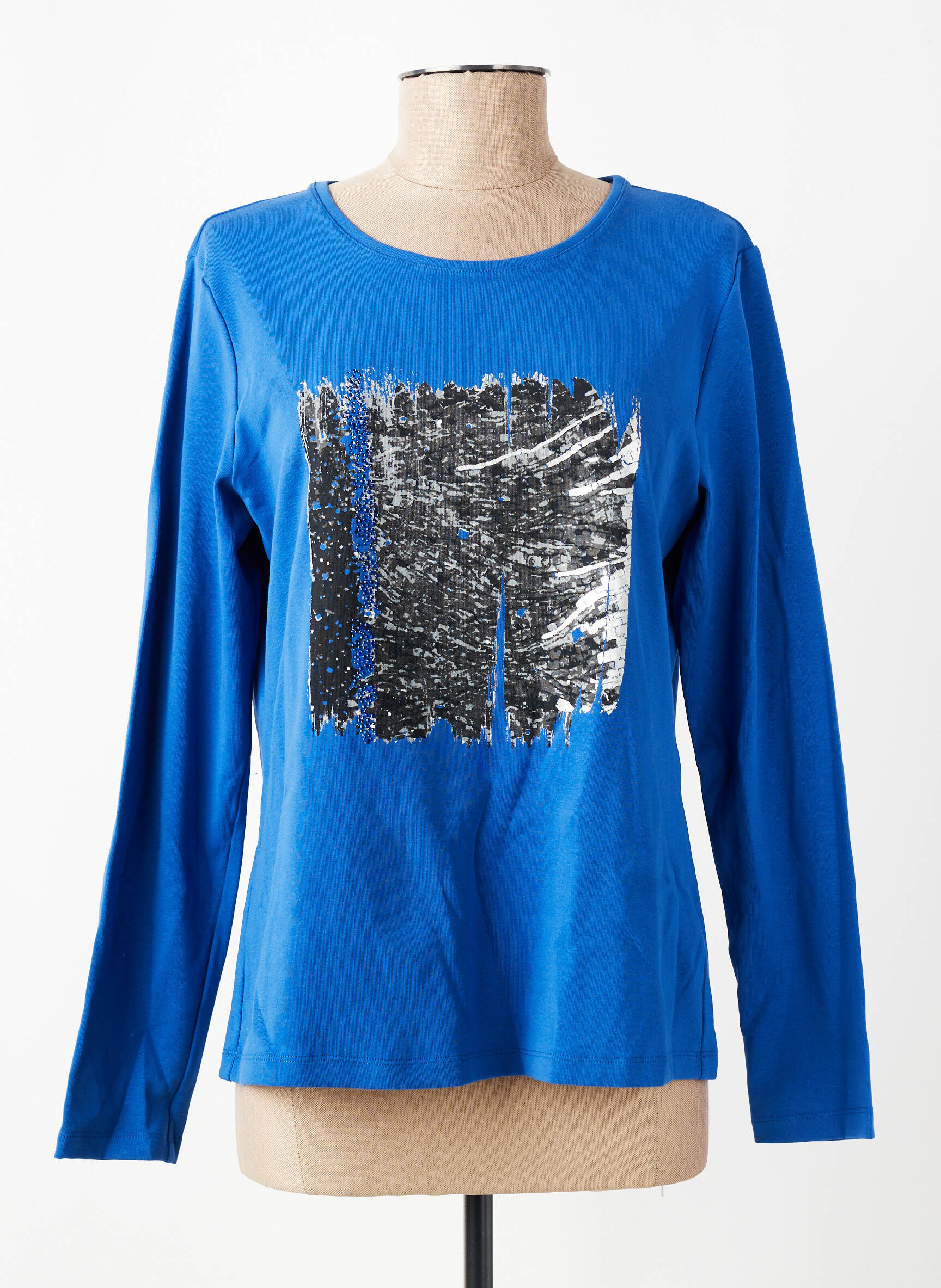 T-shirt manches longues manches longues bleu FRED SABATIER femme