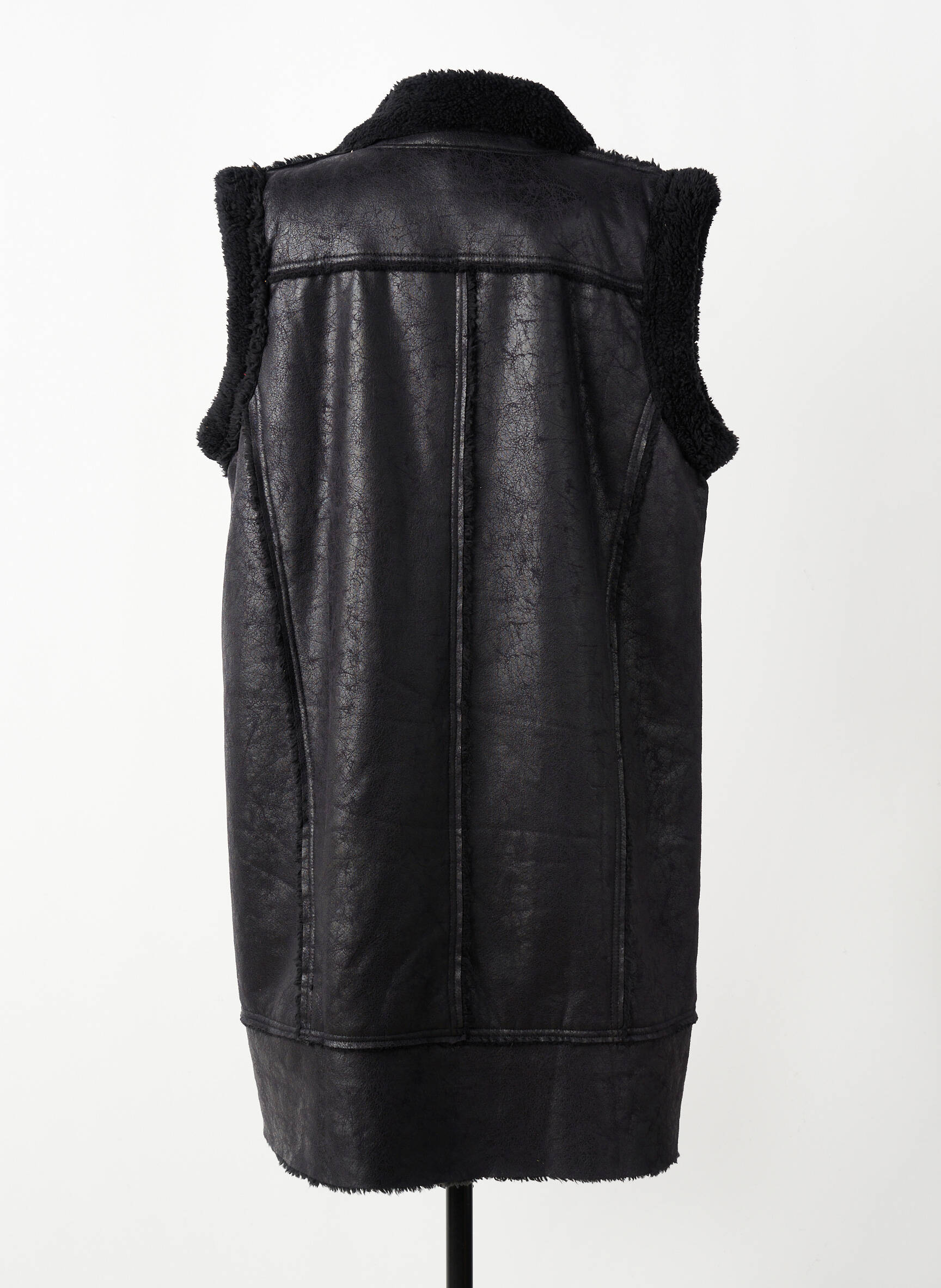 Manteau long coupe droite sans capuche noir BOHÉME femme