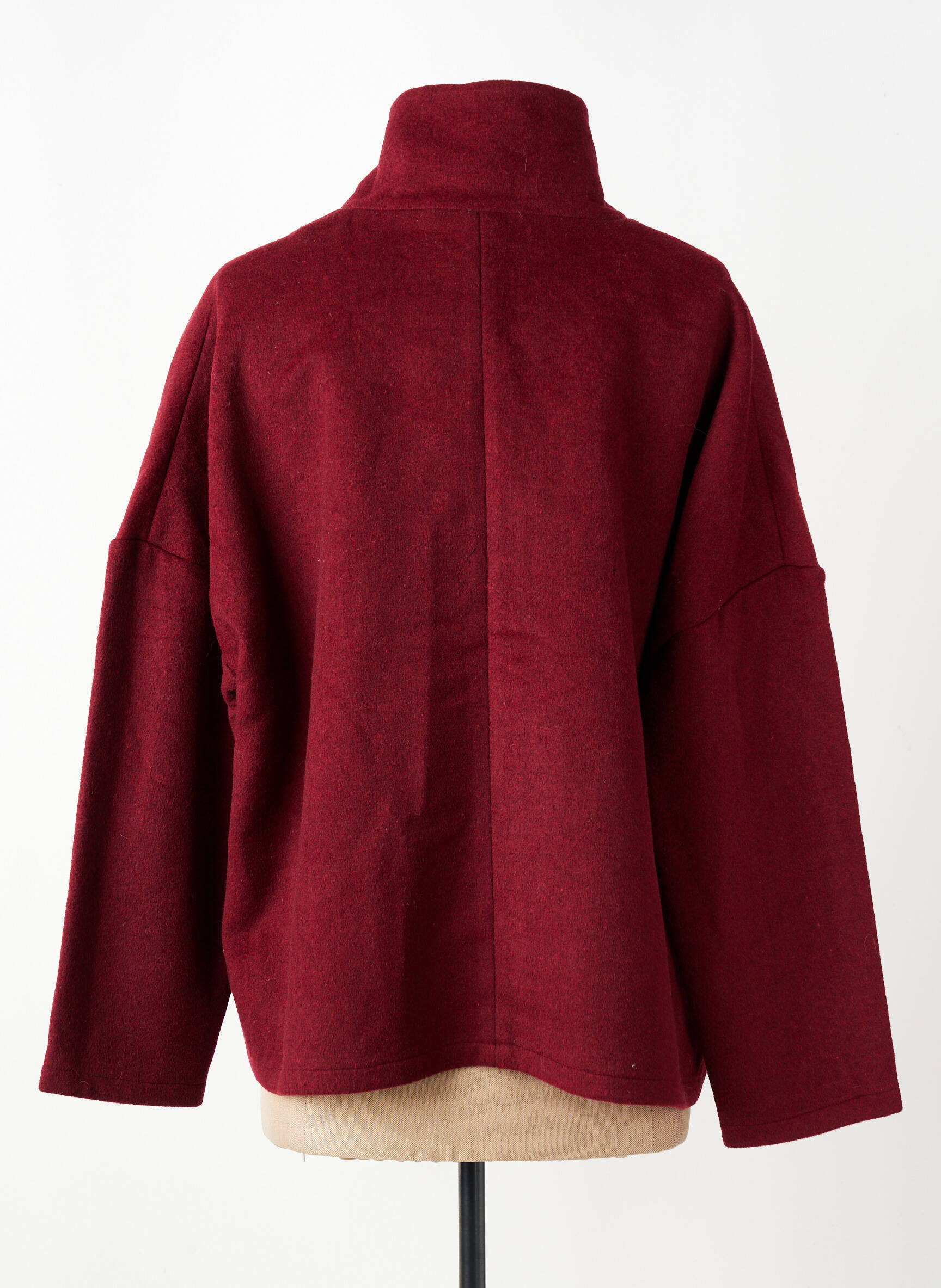 Manteau court poches sans capuche rouge SURKANA femme