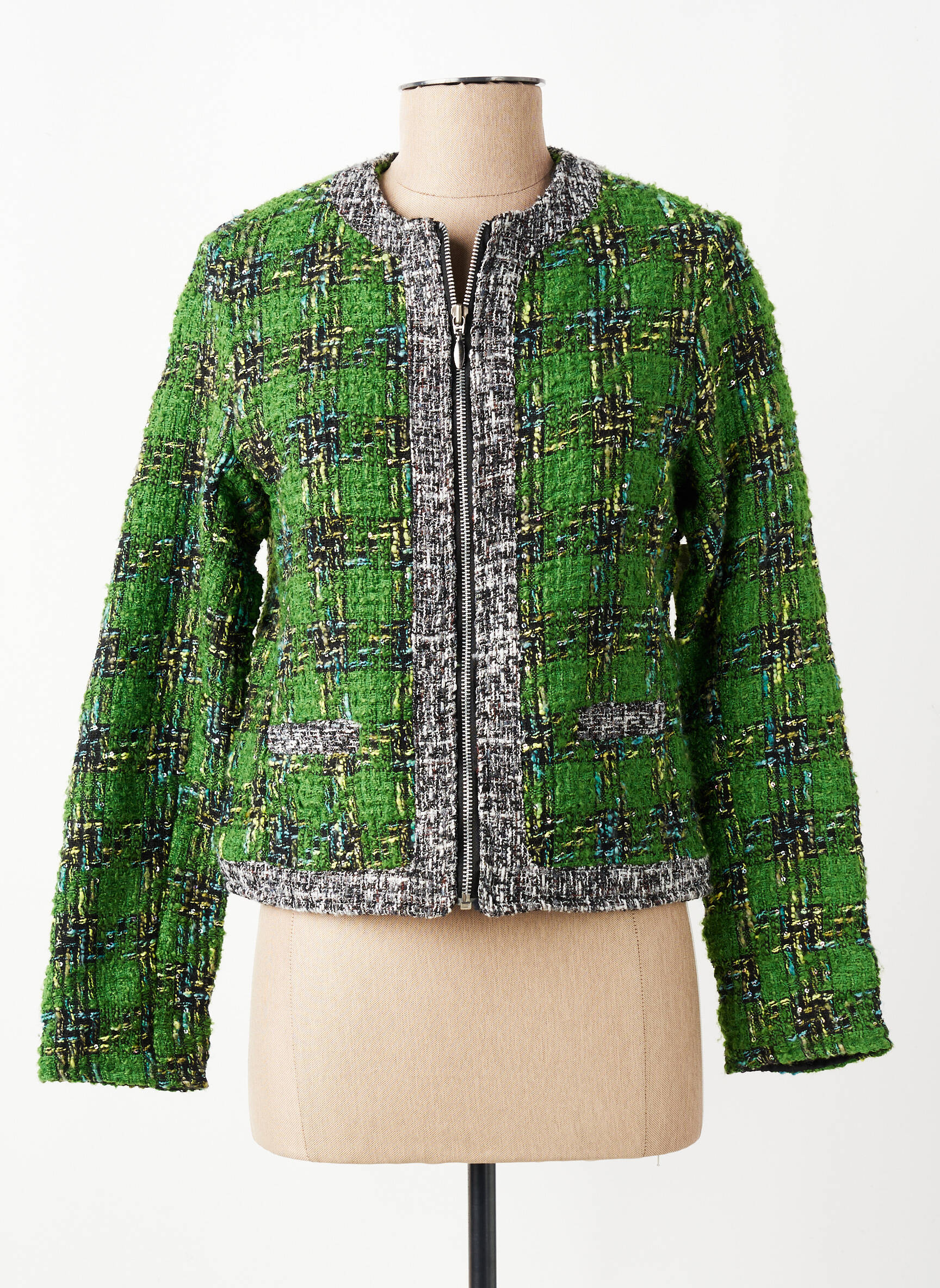 Veste chic poches vert AGATHE & LOUISE femme