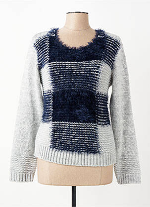 Pull tissage chiné manches longues bleu MERI & ESCA femme