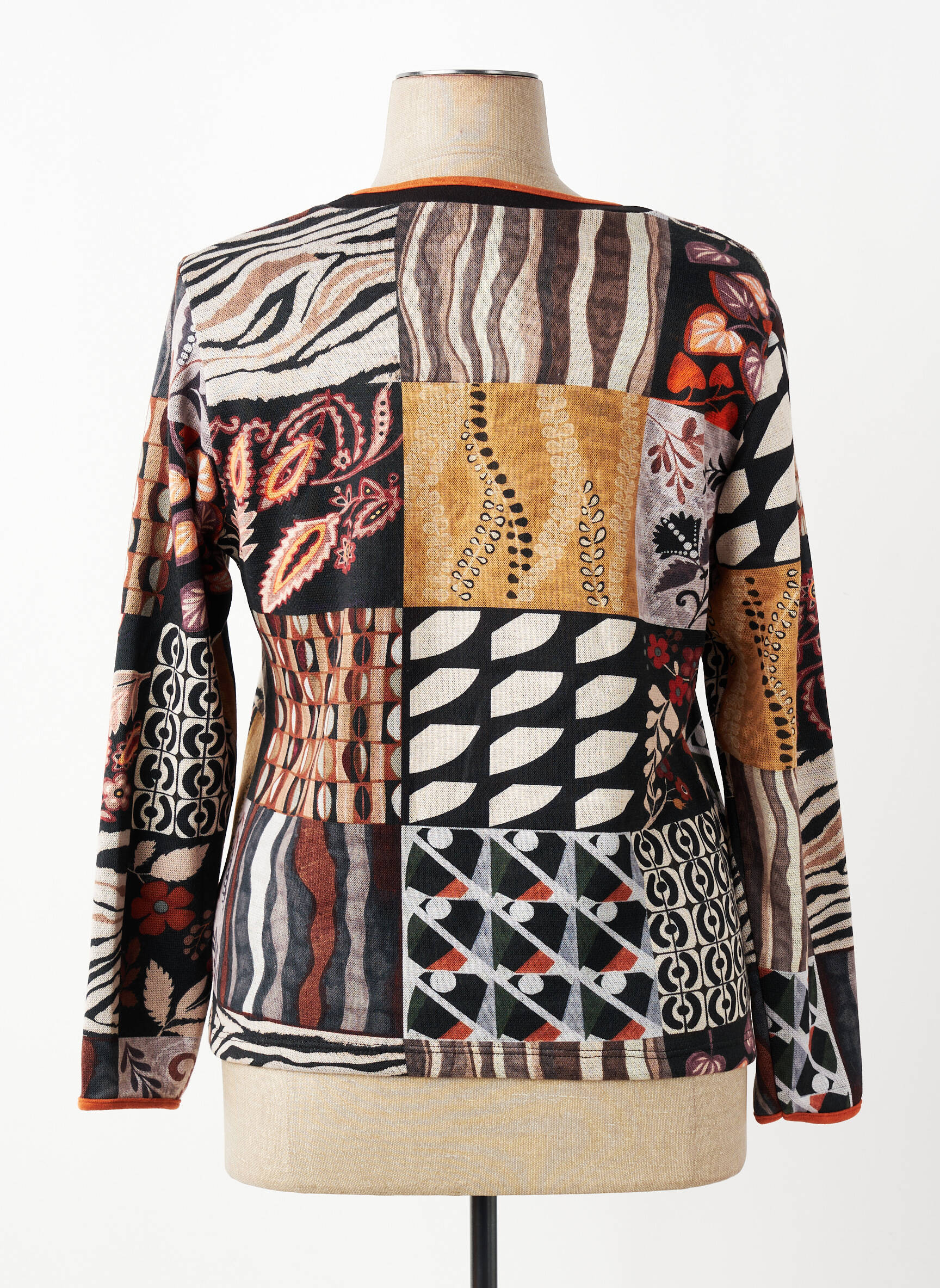 Pull coupe cintrée manches longues marron GUY DUBOUIS femme